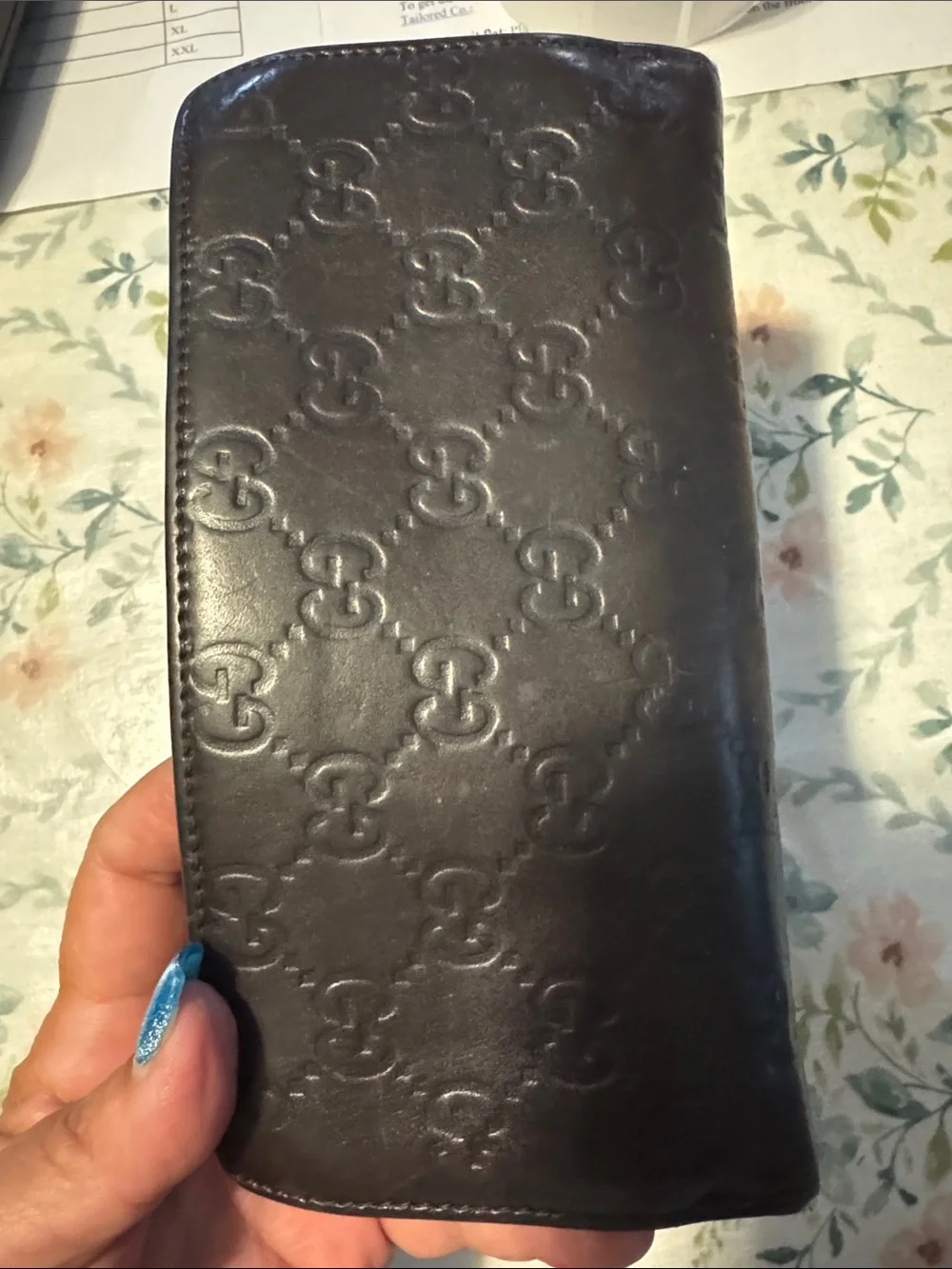 Gucci Dark Brown Embossed GG Leather Continental Wallet with Brass Accent - Picture 4 of 5